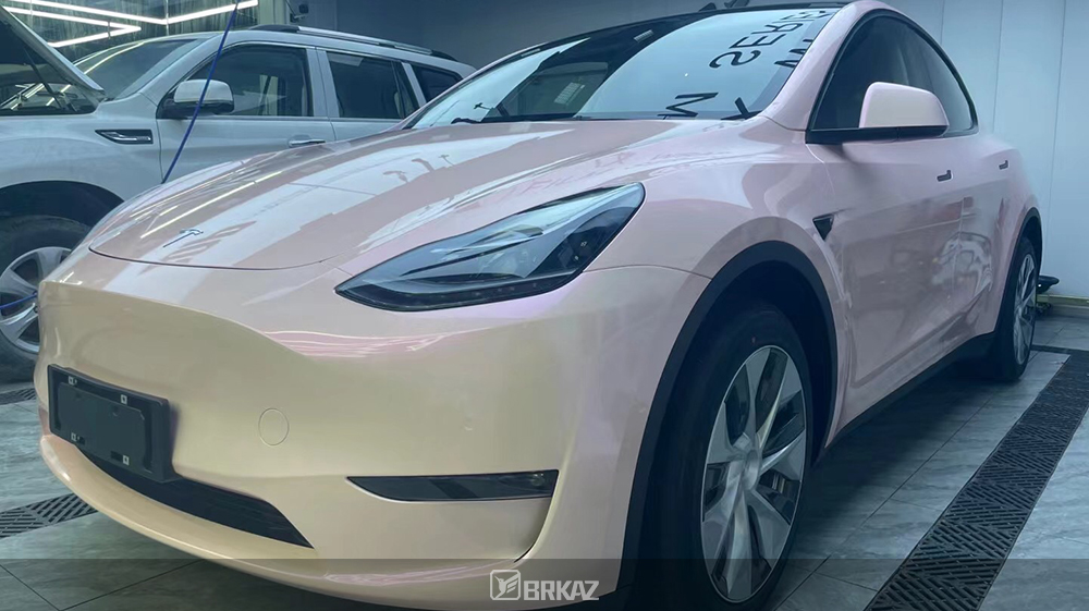 双色糖果胭脂粉×特斯拉 Model Y